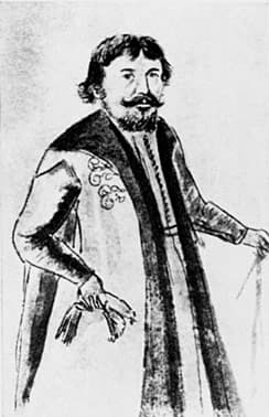 Автопортрет А. А. Виниуса. 1690-е. «Книга Виниуса» (ОР БАН. Собр. А. А. Виниуса. № 7253)